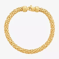Limited Quantities! Womens 14K Gold 7.5 Inch Hollow Popcorn Chain Bracelet