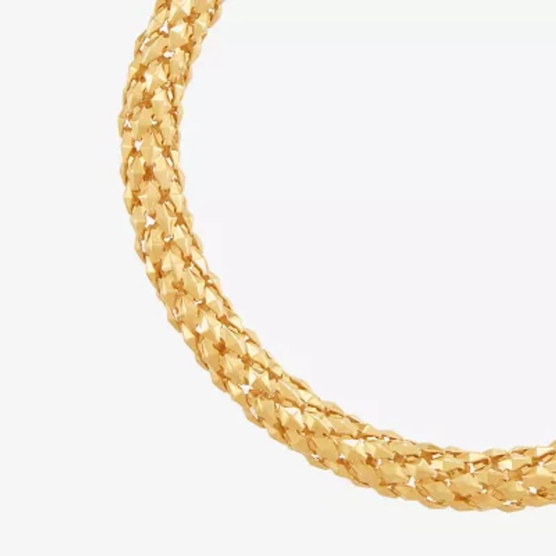 Limited Quantities! Womens 14K Gold 7.5 Inch Hollow Popcorn Chain Bracelet