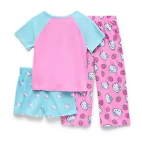 Toddler Girls Hello Kitty Crew Neck Short Sleeve 3-pc. Pajama Sets