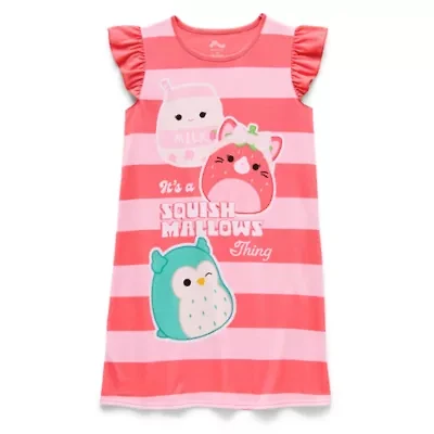 Little & Big Kid Girls Squishmallows Crew Neck Short Sleeve Nightgown