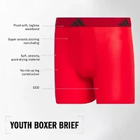 adidas Big Kid Boys 4 Pack Boxer Briefs S-5158603a