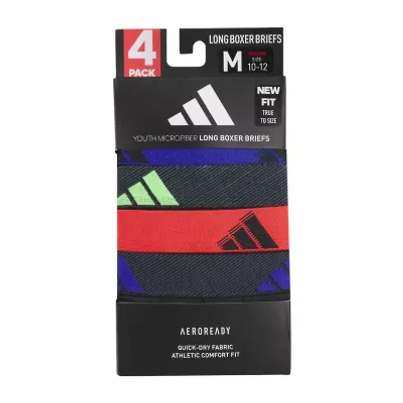 adidas Big Kid Boys 4 Pack Boxer Briefs S-5158603a