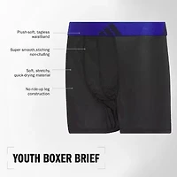 adidas Big Kid Boys 4 Pack Boxer Briefs S-5158609a