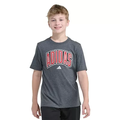 adidas Big Kid Boys Crew Neck Short Sleeve Regular Fit Graphic T-Shirt