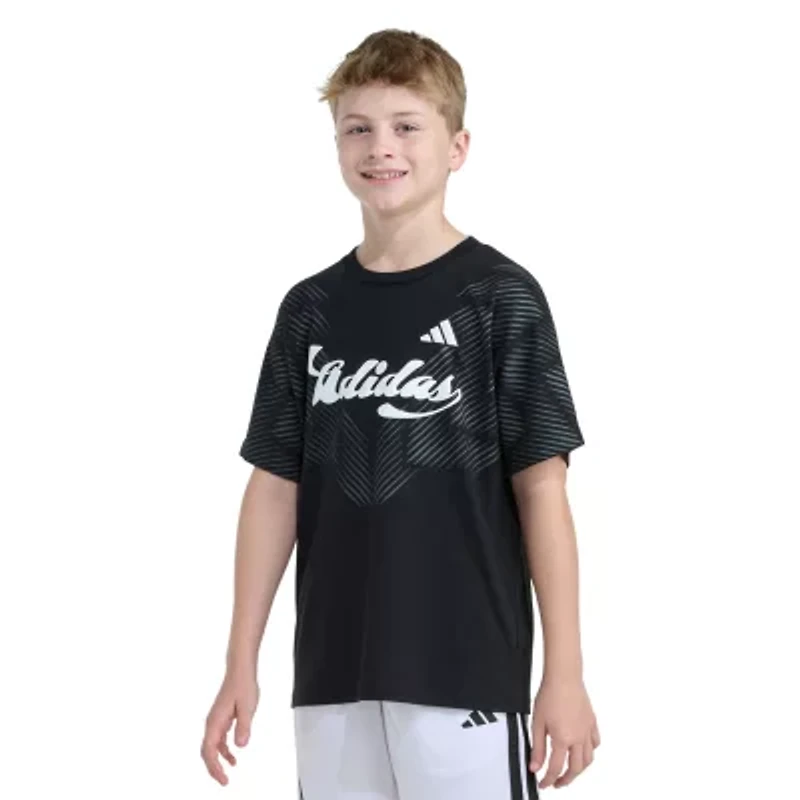 adidas Big Kid Boys Crew Neck Short Sleeve Loose Fit Graphic T-Shirt