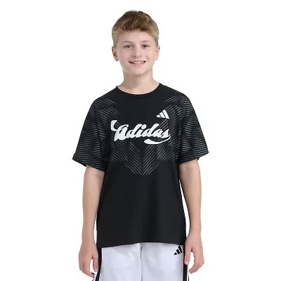 adidas Big Kid Boys Crew Neck Short Sleeve Loose Fit Graphic T-Shirt