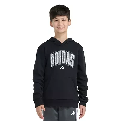 adidas Big Kid Boys Long Sleeve Fleece Active Hoodie