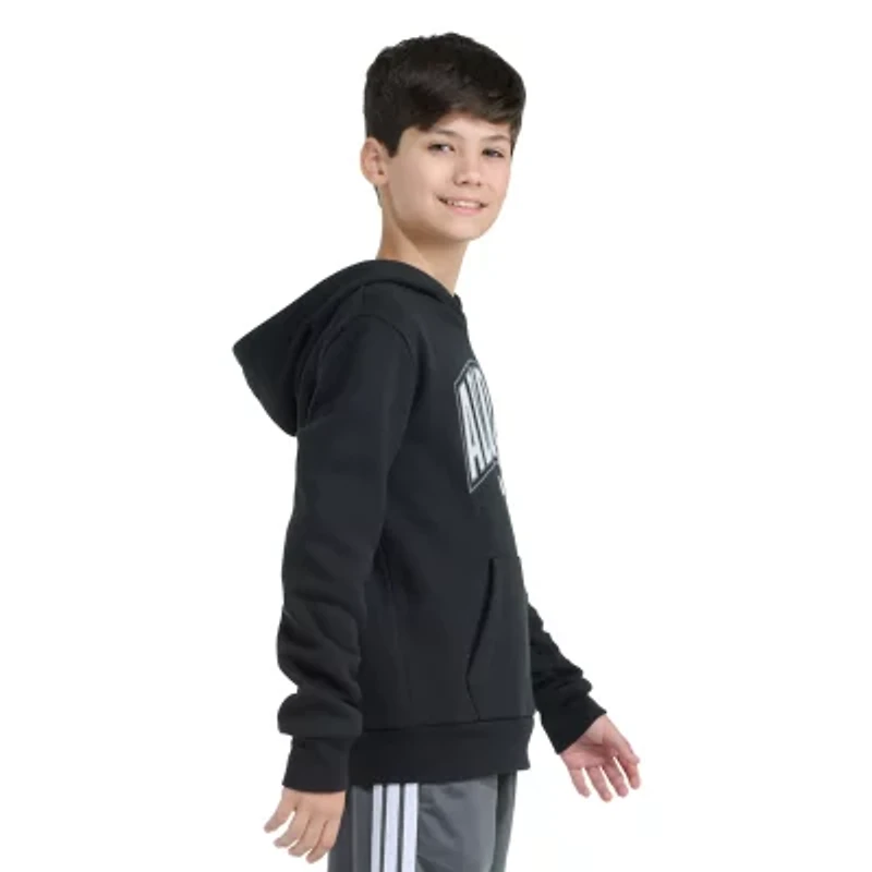 adidas Big Kid Boys Long Sleeve Fleece Active Hoodie