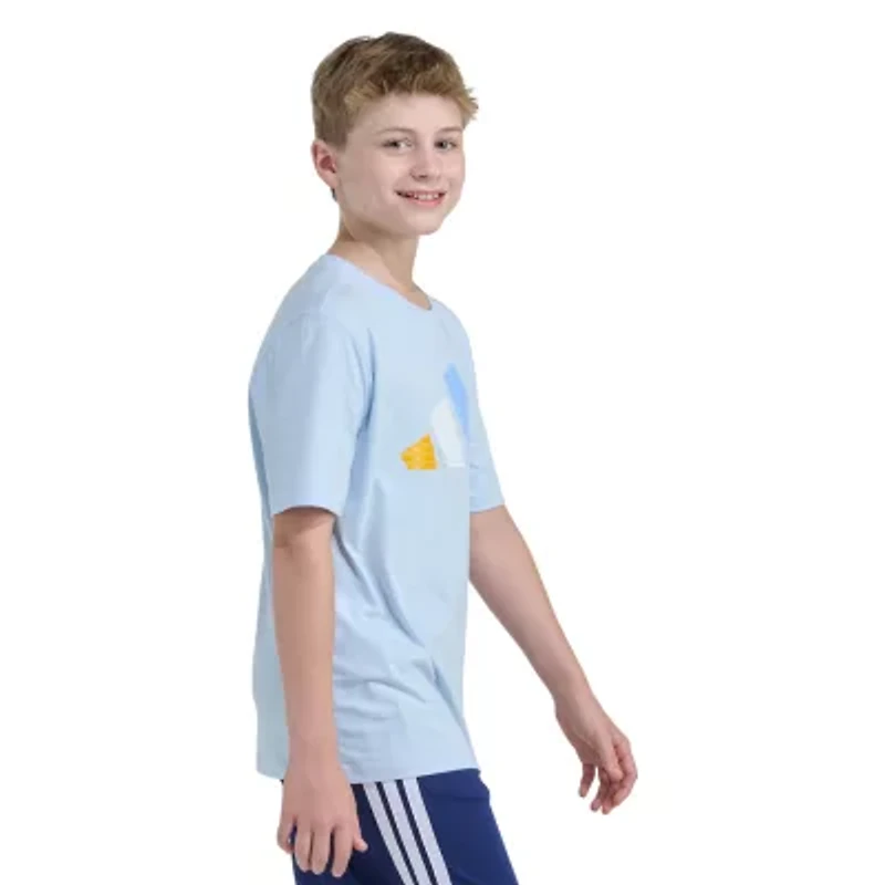 adidas Big Kid Boys Crew Neck Short Sleeve Regular Fit Graphic T-Shirt