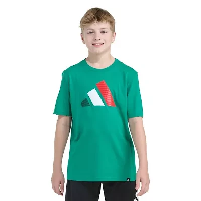 adidas Big Kid Boys Crew Neck Short Sleeve Regular Fit Graphic T-Shirt
