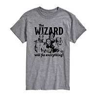 Mens Crew Neck Short Sleeve Regular Fit The Wizard of Oz Graphic T-Shirt