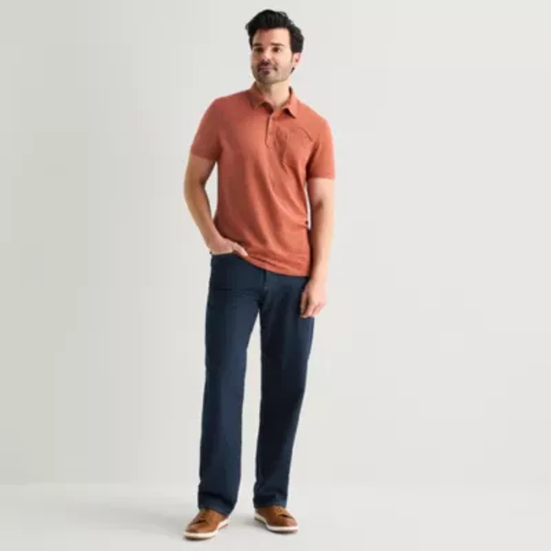 mutual weave Mens Regular Fit Short Sleeve Polo Shirt