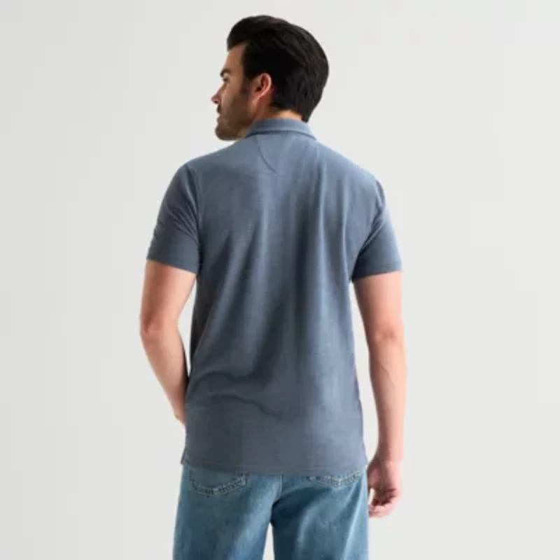 mutual weave Mens Regular Fit Short Sleeve Polo Shirt