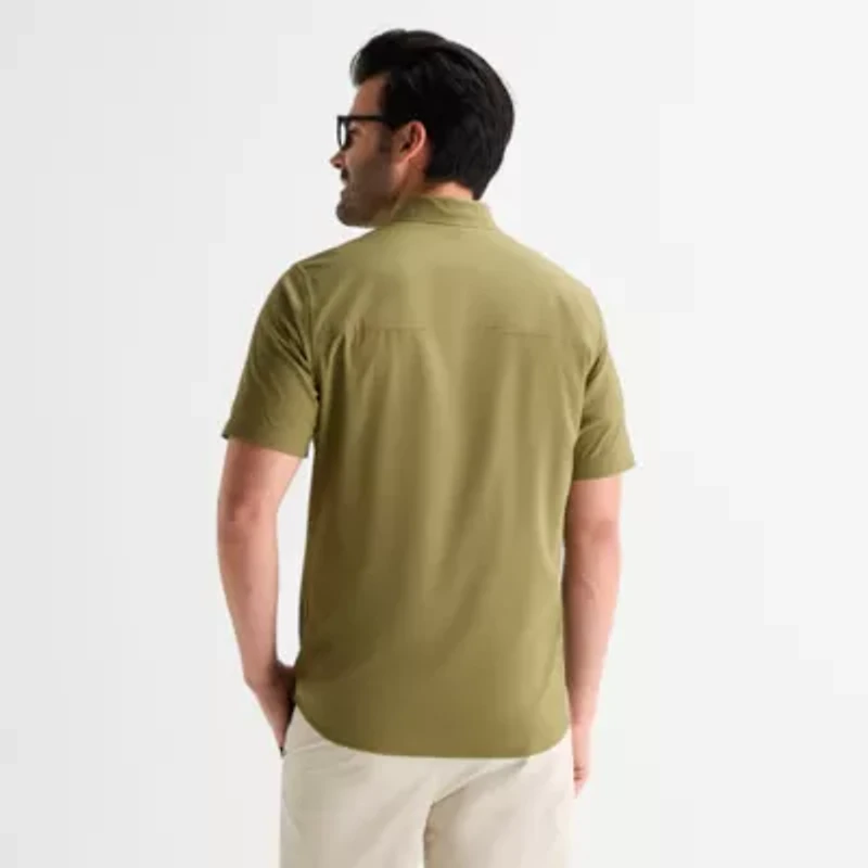 Stylus Mens Short Sleeve Button-Down Shirt