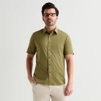 Stylus Mens Short Sleeve Button-Down Shirt