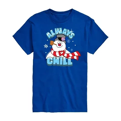Mens Crew Neck Short Sleeve Regular Fit Frosty the Snowman Big and Tall Graphic T-Shirt
