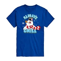 Mens Crew Neck Short Sleeve Regular Fit Frosty the Snowman Big and Tall Graphic T-Shirt