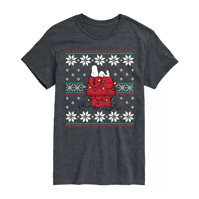 Mens Round Neck Short Sleeve Regular Fit Snoopy Big and Tall Graphic T-Shirt