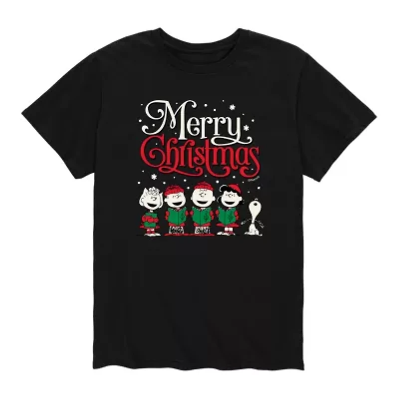 Mens Crew Neck Short Sleeve Regular Fit Peanuts Big and Tall Graphic T-Shirt