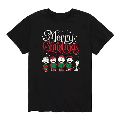 Mens Crew Neck Short Sleeve Regular Fit Peanuts Big and Tall Graphic T-Shirt