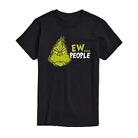 Mens Crew Neck Short Sleeve Regular Fit Grinch Big and Tall Graphic T-Shirt