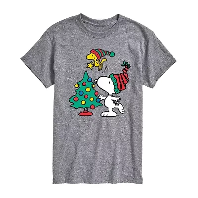 Mens Crew Neck Short Sleeve Regular Fit Snoopy Big and Tall Graphic T-Shirt
