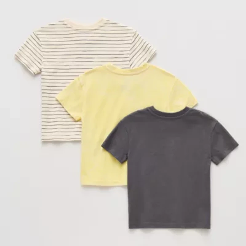 Grayson Little Toddler Boys Crew Neck Short Sleeve Relaxed Fit 3 Pack Graphic T-Shirt
