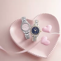 Citizen Silhouette Womens Crystal Accent Silver Tone Stainless Steel Bracelet Watch Fe1230-51x