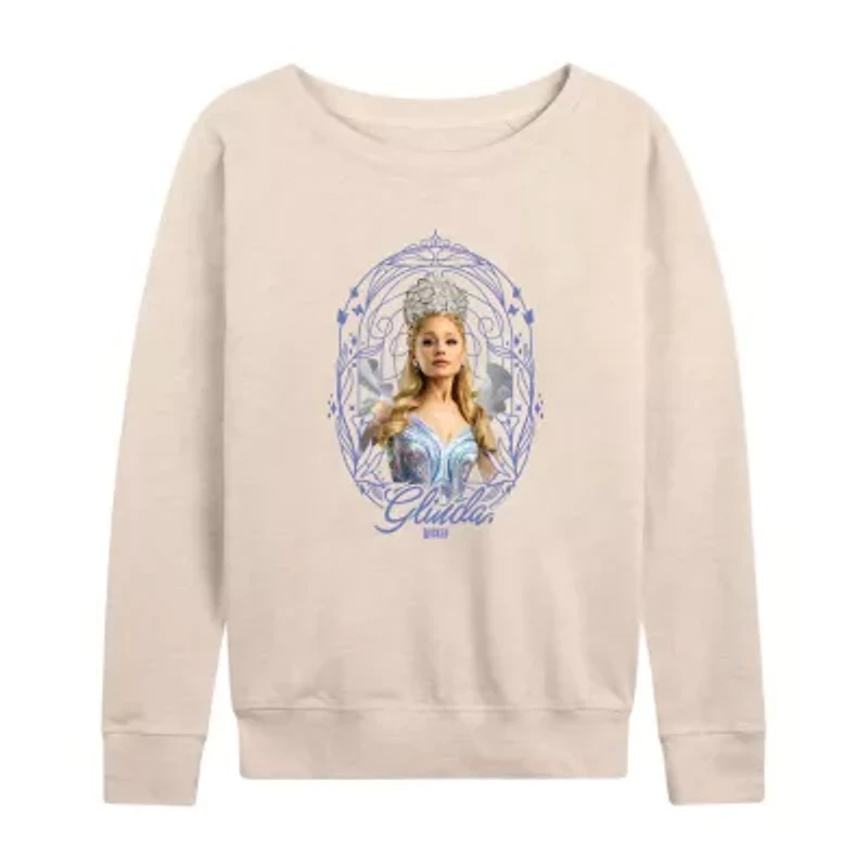 Glinda Frame Womens Boat Neck Long Sleeve Wicked Graphic T-Shirt