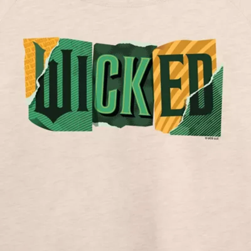 Wicked Logo Womens Boat Neck Long Sleeve Regular Fit Graphic T-Shirt
