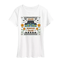 Home Spooky Womens Crew Neck Short Sleeve Regular Fit Graphic T-Shirt