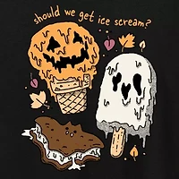 Ice Scream Halloween Womens Crew Neck Short Sleeve Regular Fit Graphic T-Shirt