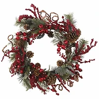 Nearly Natural 24in Berry Wreath