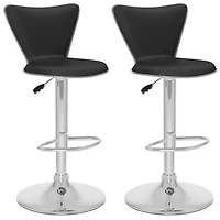Curved Back Adjustable Bar Stools- Set of 2