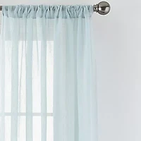 Home Expressions Crushed Voile Rod Pocket Sheer Single Curtain Panel