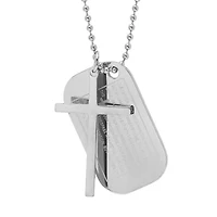 Mens Stainless Steel 30 Inch Pendant Necklace