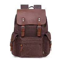 TSD Brand Stone Creek Waxed Canvas Laptop Backpack