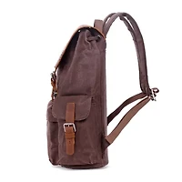 TSD Brand Stone Creek Waxed Canvas Laptop Backpack