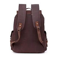 TSD Brand Stone Creek Waxed Canvas Laptop Backpack