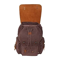 TSD Brand Stone Creek Waxed Canvas Laptop Backpack