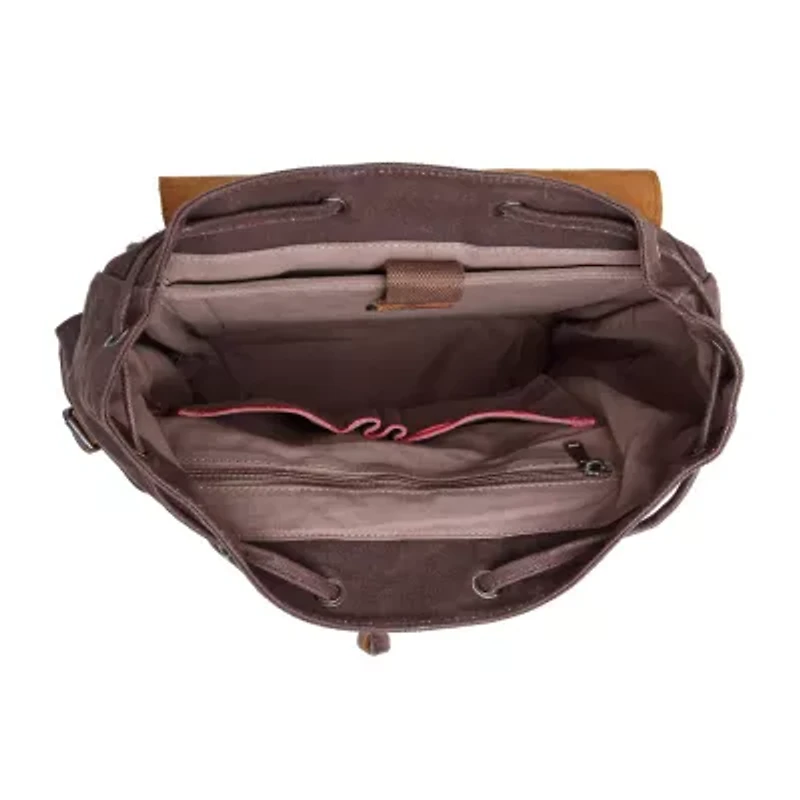 TSD Brand Stone Creek Waxed Canvas Laptop Backpack
