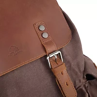 TSD Brand Stone Creek Waxed Canvas Laptop Backpack