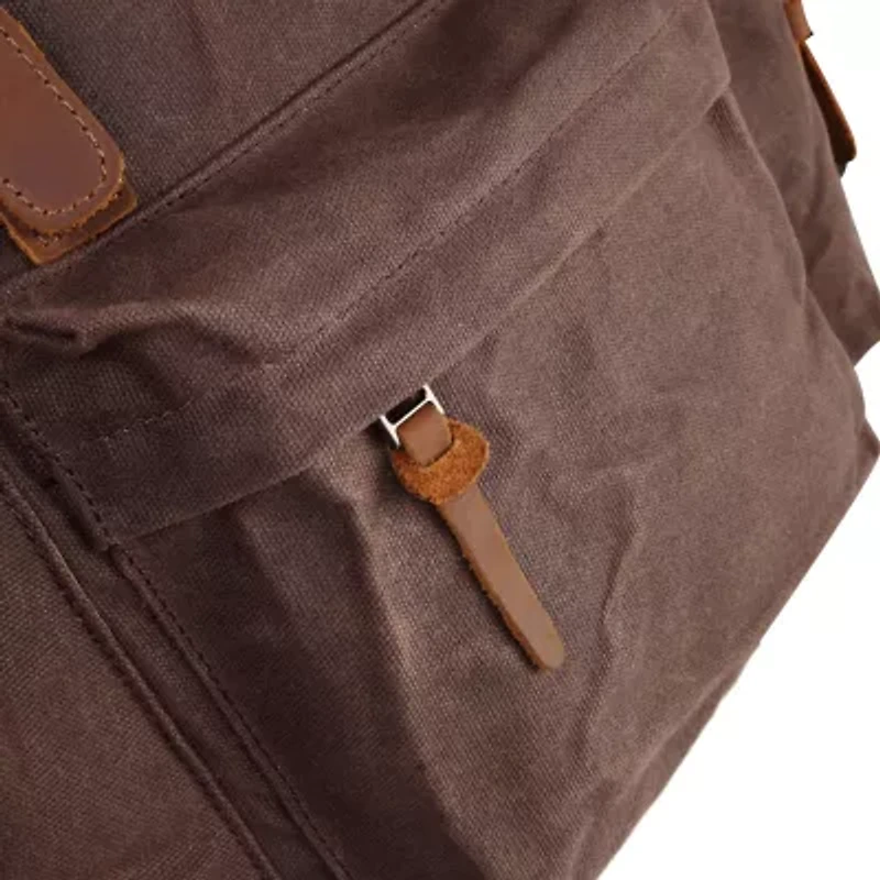 TSD Brand Stone Creek Waxed Canvas Laptop Backpack