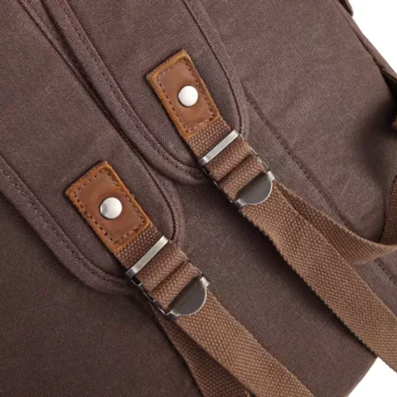 TSD Brand Stone Creek Waxed Canvas Laptop Backpack
