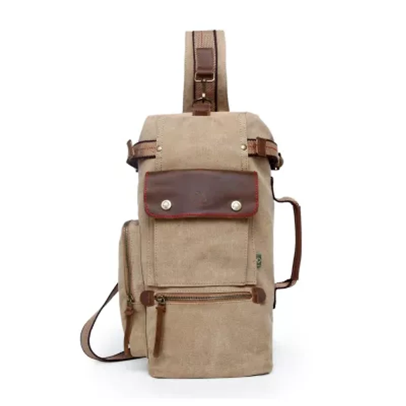 TSD Brand Hill Side Canvas Sling Bag Unisex Adult Adjustable Straps Padded Backpack