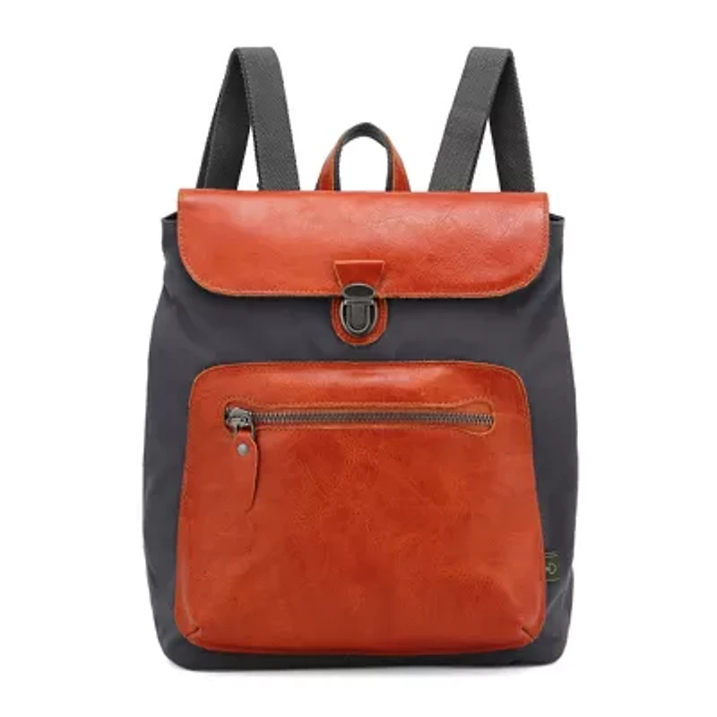 TSD Brand Valley Trail Coated Canvas Unisex Adult Adjustable Straps Padded Straps Backpack