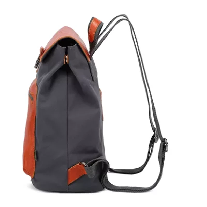 TSD Brand Valley Trail Coated Canvas Unisex Adult Adjustable Straps Padded Straps Backpack