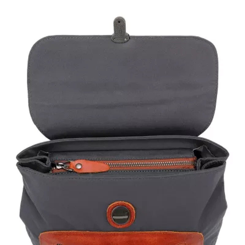 TSD Brand Valley Trail Coated Canvas Unisex Adult Adjustable Straps Padded Straps Backpack