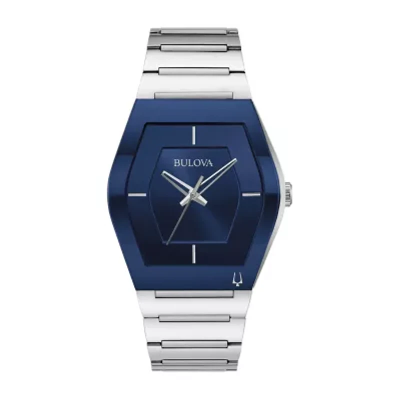 Bulova Modern Mens Silver Tone Stainless Steel Bracelet Watch 96a258