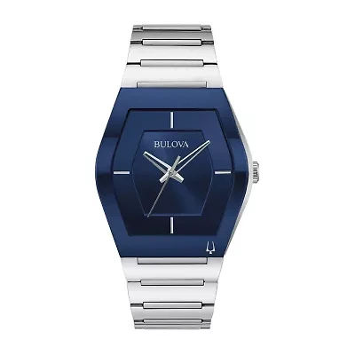 Bulova Modern Mens Silver Tone Stainless Steel Bracelet Watch 96a258